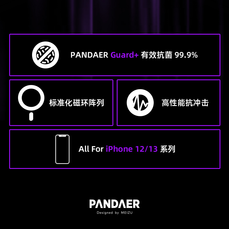 魅族Pandaer妙磁抗菌手机壳19适用苹果iPhone13人文12全包防摔pro磁吸保护壳max熊猫nineteen熊赛克标签梵野 - 图2