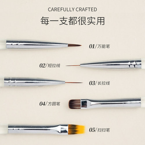 绾雅蓝朋友美甲笔刷套装工具专业晕染渐变彩绘拉线刷色圆头万能笔 - 图2