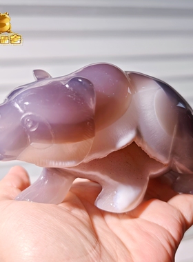 灵蟾晶舍｜熊财滚滚｜天然玛瑙水晶熊猫摆件招财聚财送礼装饰112