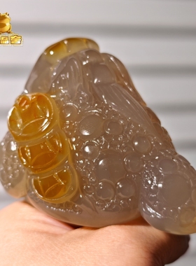 灵蟾晶舍｜大小通吃｜天然玛瑙金蟾摆件招财聚财吸财暴富装饰103