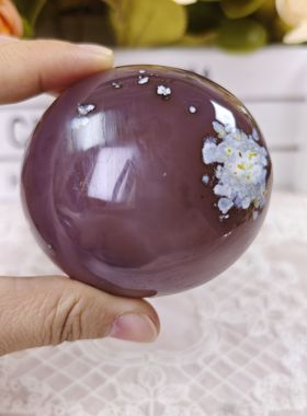 灵蟾晶舍摆件级紫皮玛瑙水晶聚宝盆 大漏工艺