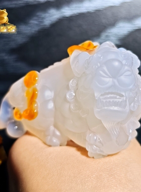 灵蟾晶舍｜只进不出｜天然玛瑙俏色巧雕貔貅招财聚财手把件199