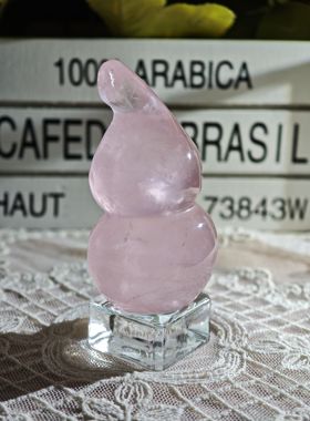 灵蟾晶舍｜天然马粉水晶葫芦小客厅装饰品 创意时尚