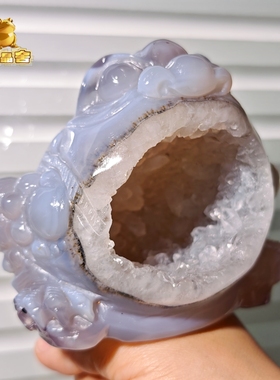 灵蟾晶舍｜揽财能手｜天然玛瑙水晶金蟾摆件招财聚财发财装饰164