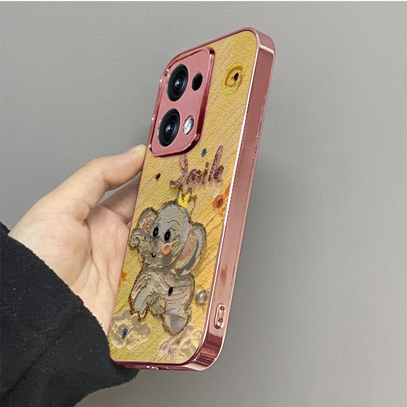 油画小象适用opporeno13手机壳reno12新款11oppofindx8x6x7ultra6防摔5k10pro+9男8女款7情侣3k12x套oppok9s - 图3