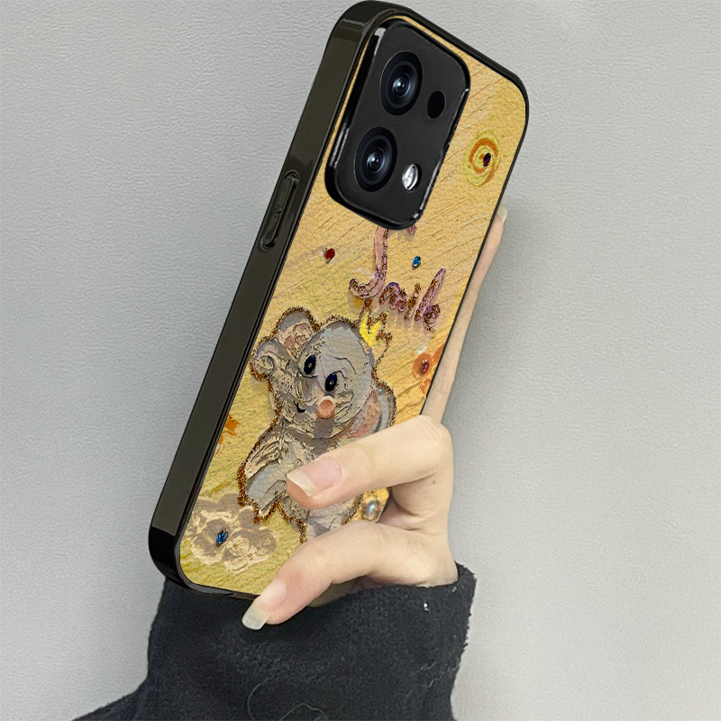 油画小象适用opporeno13手机壳reno12新款11oppofindx8x6x7ultra6防摔5k10pro+9男8女款7情侣3k12x套oppok9s - 图1