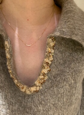 爆款渐变镶钻项链出片显白锁骨链