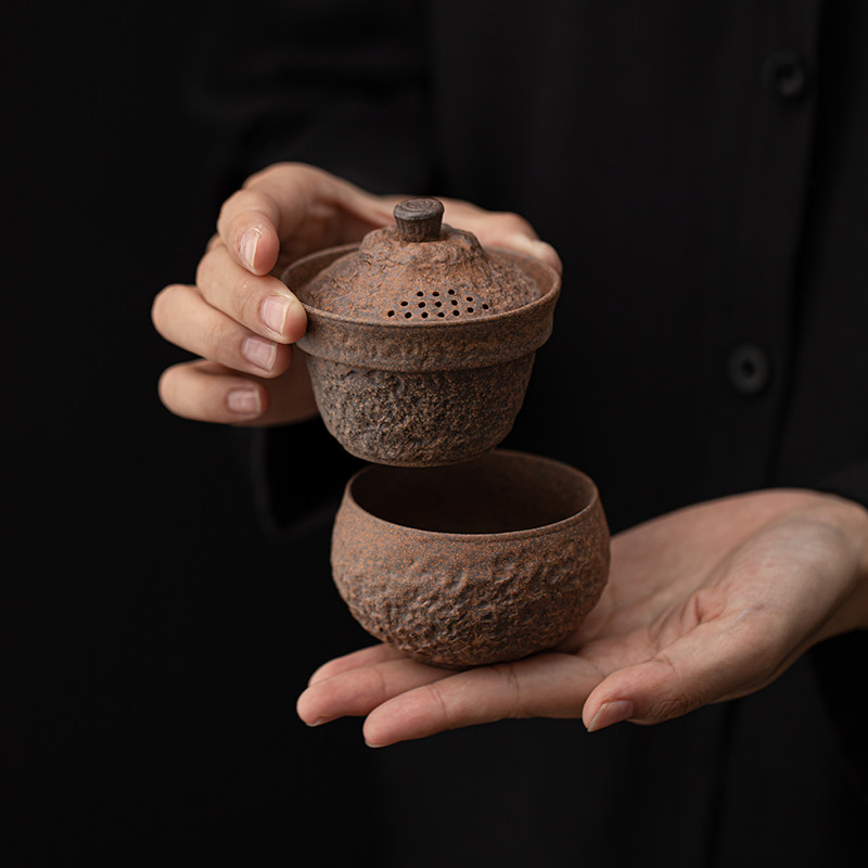 【一人用】迷你款原矿老岩泥复古风一壶一杯旅行茶具便携快客杯,淘宝优惠券,粉丝福利购,淘宝优惠卷