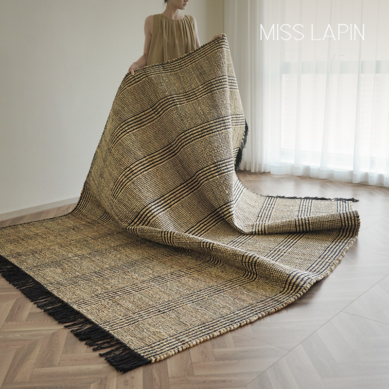 澜品『澜絮』印度手编无胶黄麻地毯别墅高档客厅高级卧室零胶健康