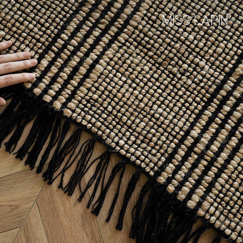 澜品『澜絮』印度手编无胶黄麻地毯别墅高档客厅高级卧室零胶健康