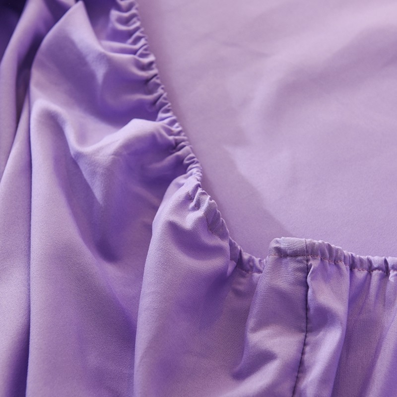 紫色四件套简约北欧现代学生床上3三件套小香风床单床笠款纯色ab,淘宝优惠券,粉丝福利购,淘宝优惠卷