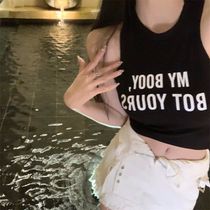 Work Words Harness Vest Woman Summer New sashimi Short sleeves No sleeves outside wearing a small crowd design Feel Bottom Inner Hitch