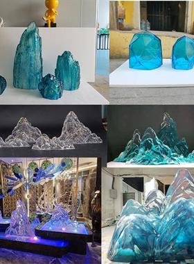 抽象创意玻璃钢雕塑定制环氧透明树脂大型落地摆件定做软装艺术品