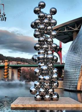 定制安装大型金属喷泉户外酒店小区广场圆形不锈钢喷泉雕塑