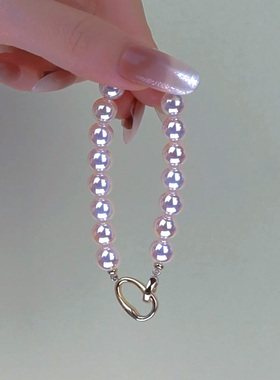 人造天女伴彩日本akoya珍珠手链