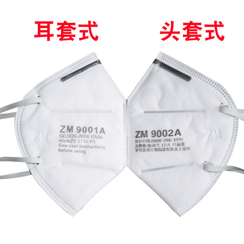 9502头戴式一次性防尘口罩打磨防工业粉尘车间透气9001防护ZM - 图1