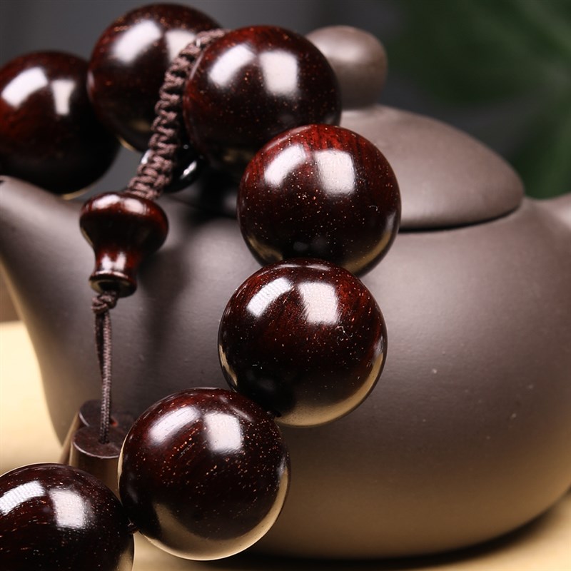 天然原木小叶紫檀实木手串男女款2.0老料满星佛珠手链文玩手串 - 图3