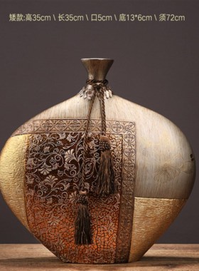 新中式花瓶创意家居装饰品客厅电视柜玄关样板间摆件奢华贴花花器