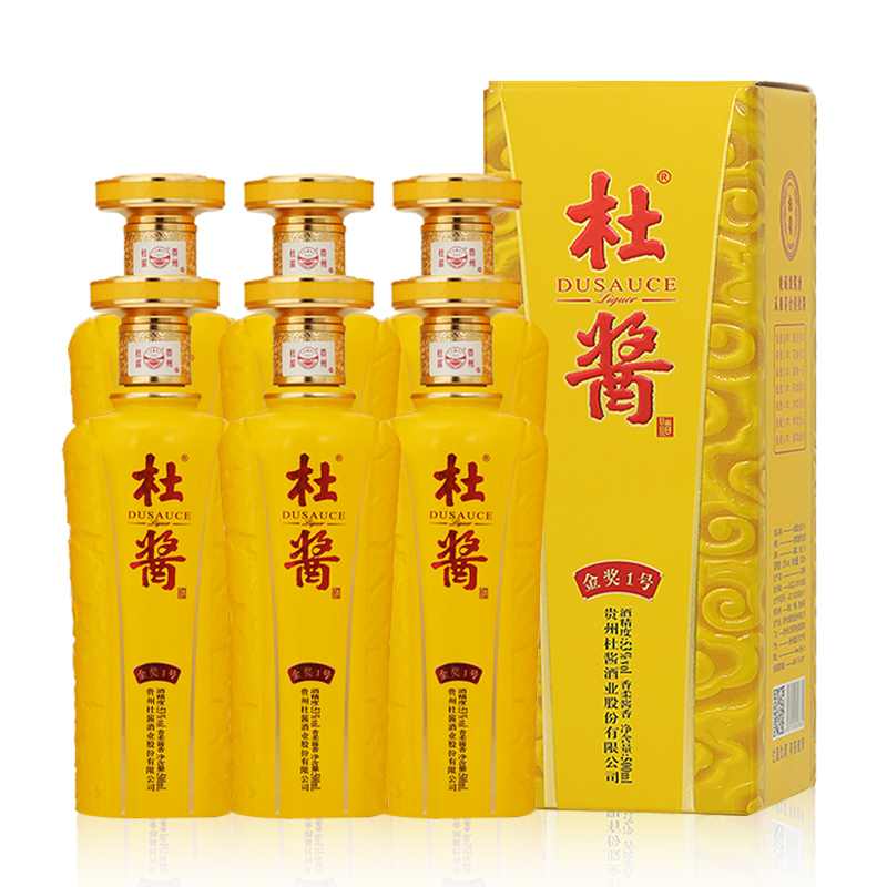 杜酱 金奖1号 贵州酱香型53度纯粮白酒 500ml*6瓶+凑单品