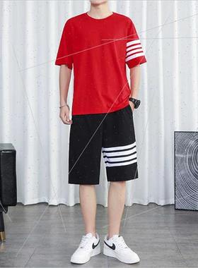 Four bar sports short-sleeved su men summer casual T-shirt s