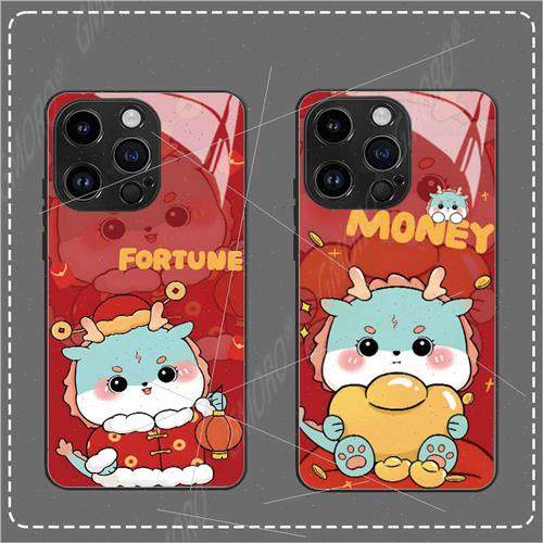 适用Apple 15 phone case iPhone13promax dragon year new 14 cu - 图0