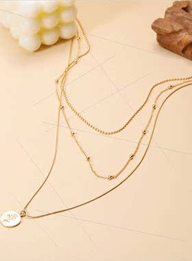 New niche female collarbone chain creative engraved rose fas