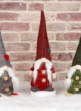 New Christmas long hat braid faceless baby Rudolph gnome gno
