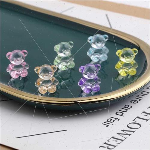 Transparent acrylic loose beads animal bear beading material-图0