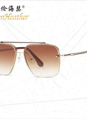 New rimless cut edge sunglasses 01K Europe retro men women s