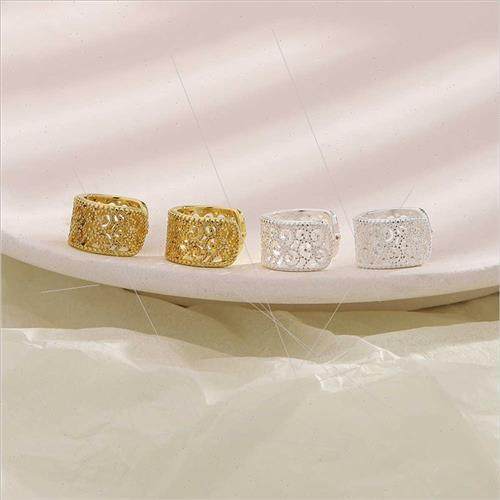 Tang grass pattern earrings whout ear holes hollowing woven - 图0