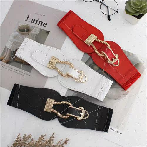 Ms. Hundreds decorative retro fashion elastic wide belt dres - 图0