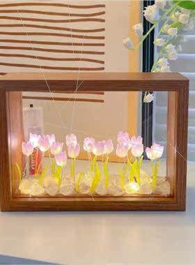 Handmade diy tulip photo frame night light luminous ornament