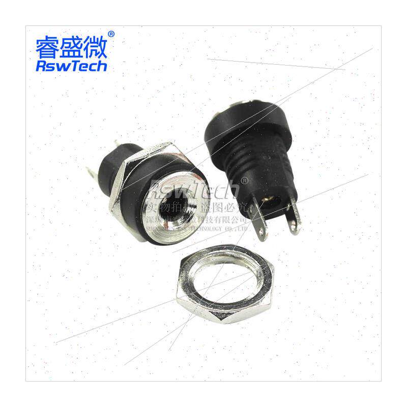 DC socket wh threaded female socket DC-022B 3.5*1.3mm all co - 图3