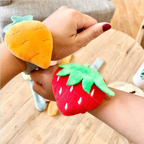 Children gift toys cartoon fru plush snap ring bracelet pat - 图2