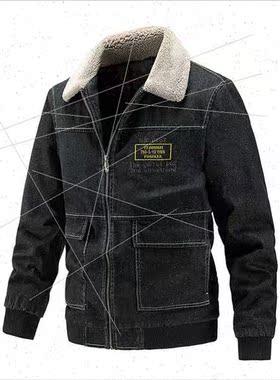Padded thickened denim jacket fall winter men workwear jacke