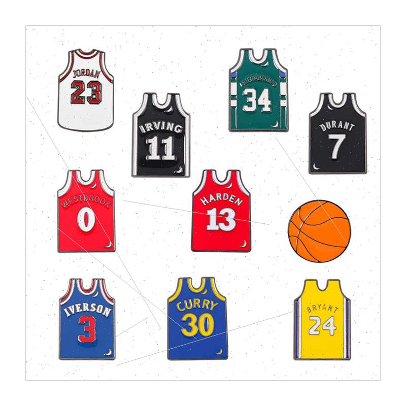 Cartoon Creative NBA Baller Basketball Jersey Pin Clothes Ba-图3