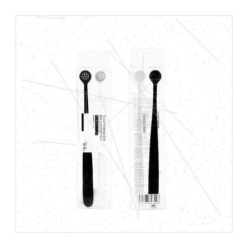 Thai Spiral Hair Couple Toothbrush 2pcs Black & Whe Round He - 图3