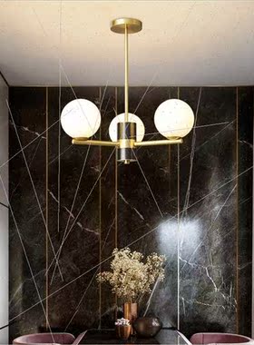 Copper Scandinavian chandelier modern light luxury living ro