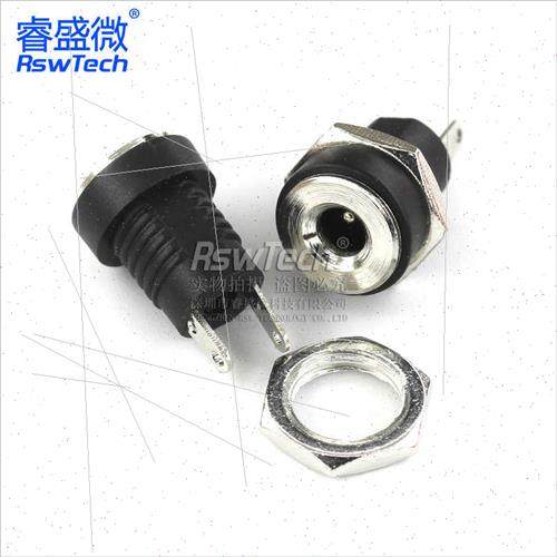 DC socket wh threaded female socket DC-022B 3.5*1.3mm all co - 图0