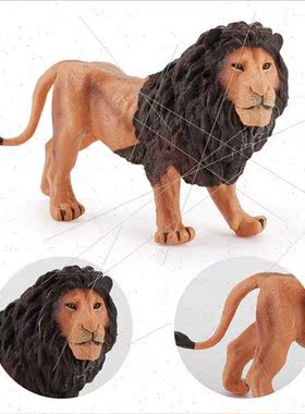 Wildlife solid static ornament model red male lion simulatio