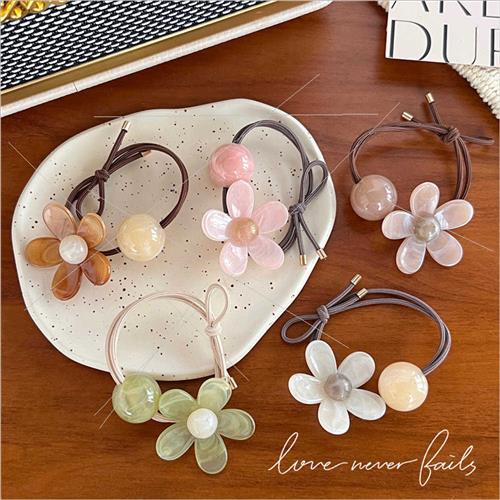 2023 new flowers hair rope pill hair circle head rope rubber - 图0