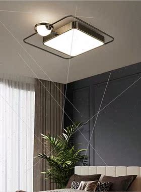 Full copper bedroom lamp ceiling light Scandinavian round sq