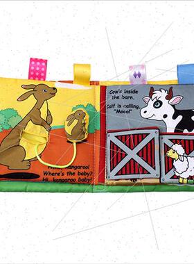 Animal baby tag cloth book tear can gnaw be sound ringing pa