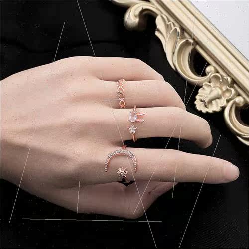 che star moon open ring ins minimalist female index finger r - 图2
