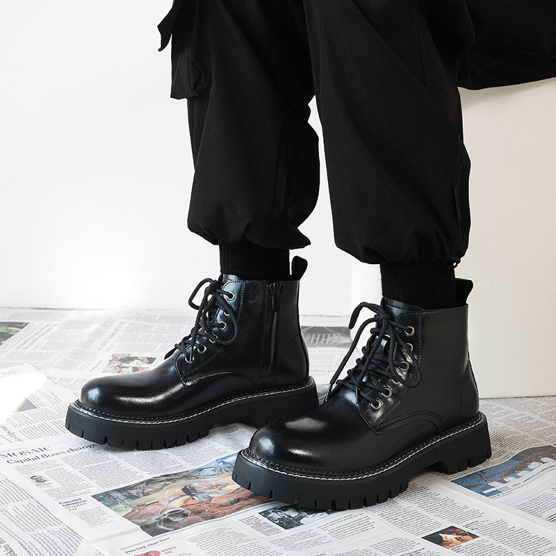 马丁靴男款潮低帮英伦风复古2025新款高帮皮鞋厚底增高中帮皮靴子,淘宝优惠券,粉丝福利购,淘宝优惠卷
