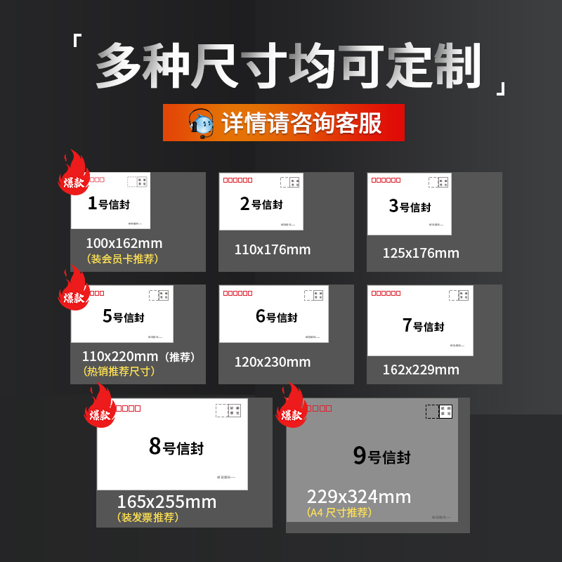 公司信封定制可印刷logo订制做增值税专用发票据文件袋设计制作礼品卡中西式包装袋a4大牛皮纸合同信封袋订做 - 图3