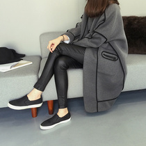 Pregnant womans autumn clothing jacket in long version Korean version loose with wind coat profile 100 lap pregnant woman jacket spring and autumn blouse