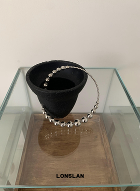 质感银色圆球开口随意颈链