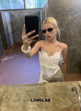 LONSLAN ACC 2025SS气质小众设计珍珠串珠拼接银色缠绕手镯