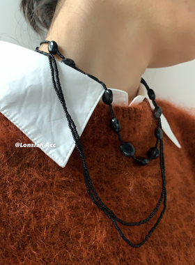 LonslanAcc复古串珠拼接叠层链